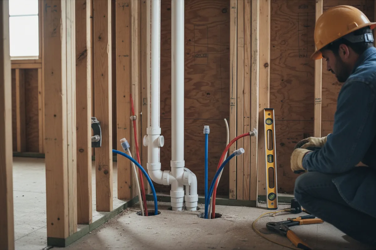 Drain and supply rough-in during Sump Pump Repair in Castro Valley
