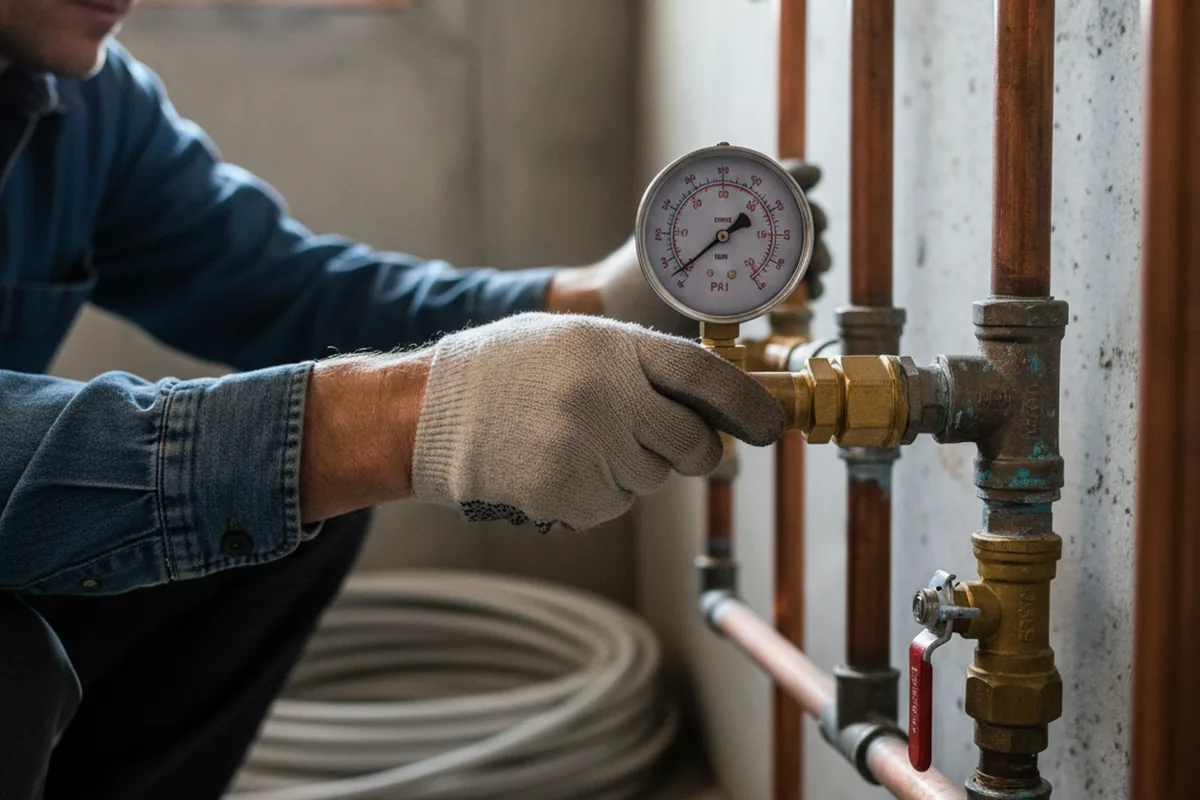 Pressure testing a repaired line during Water Line Repair in Castro Valley